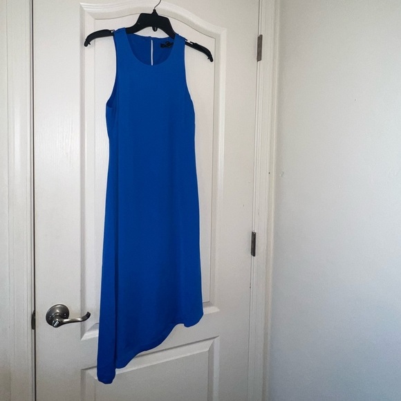 Banana Republic Asymmetrical Blue Sleeveless Dress Size 0 - Picture 1 of 4